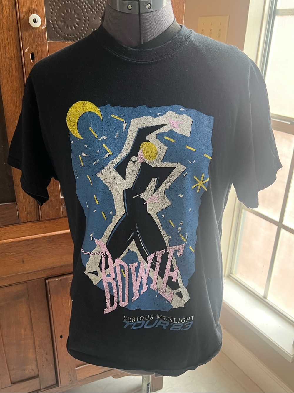 David Bowie 'Serious Moonlight Tour '83' Graphic Tee - Black - M